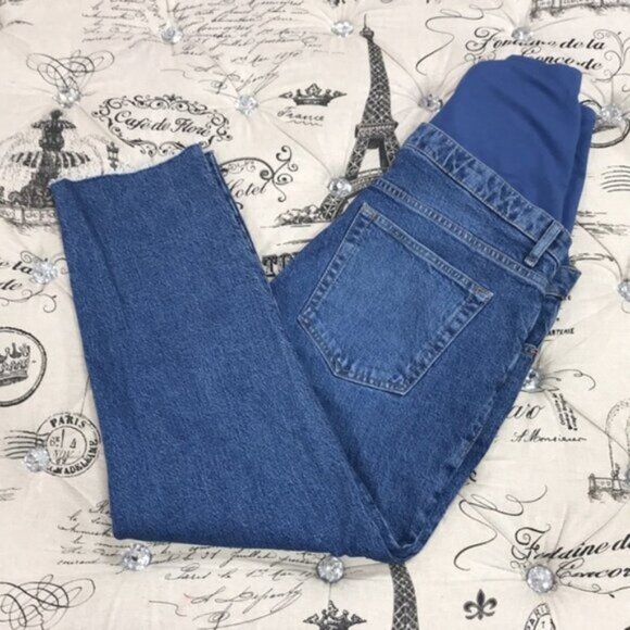TOPSHOP MATERNITY MOTO Over Bump Raw Hem Leigh Jeans - Picture 9 of 10